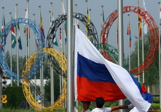 ruská vlajka olympijské kruhy