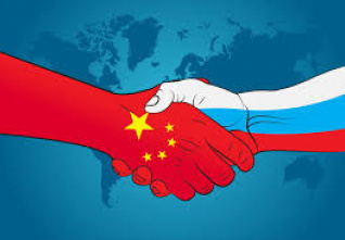 russia china flag