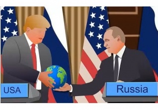 trump putin kresba
